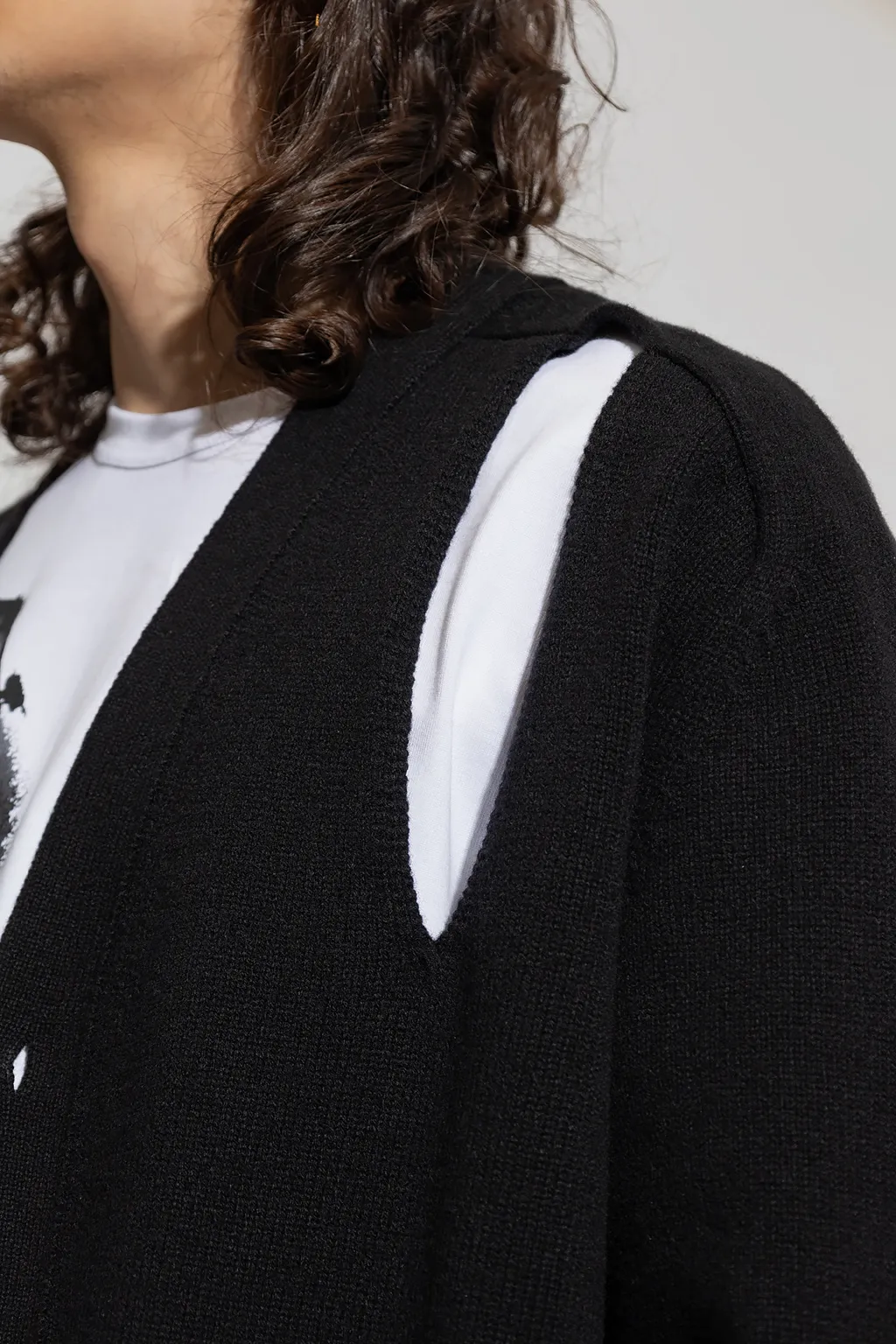Cut-Out Knitted Cardigan