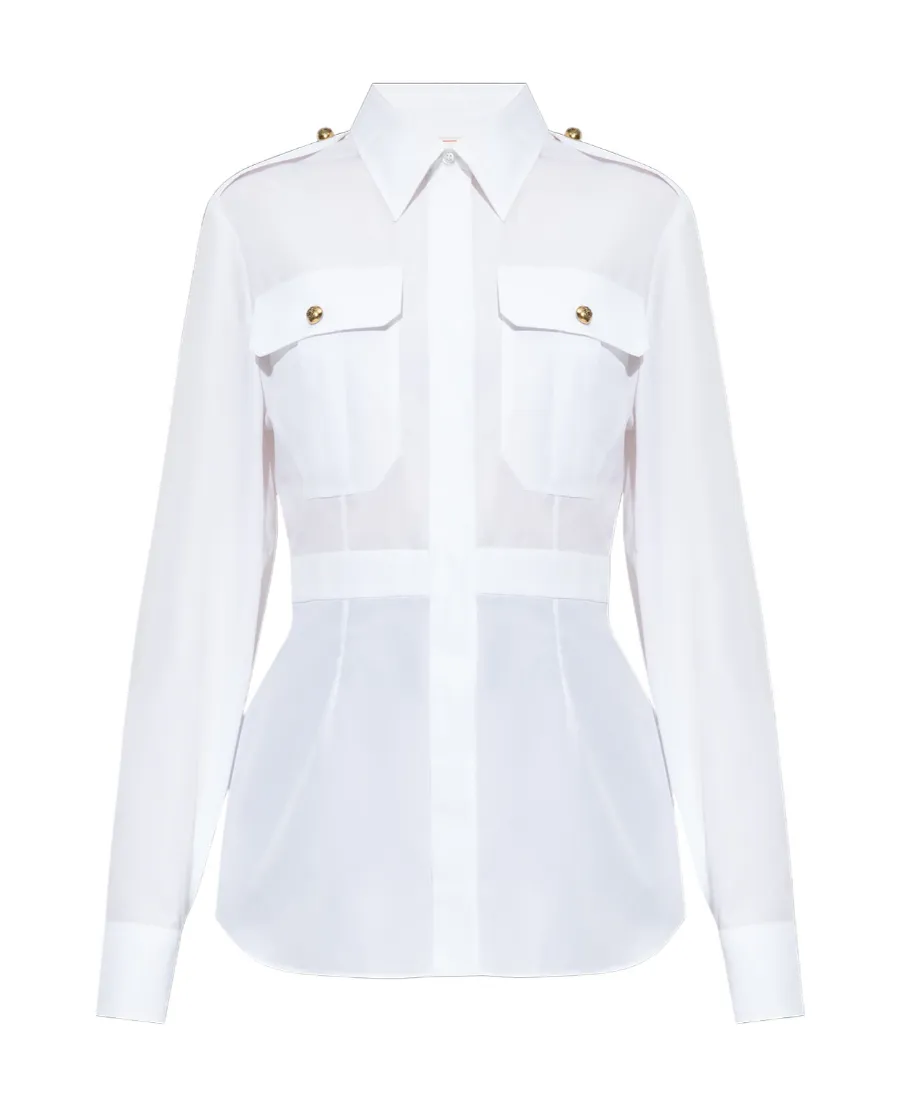 Pleated Long-Sleeved Shirt