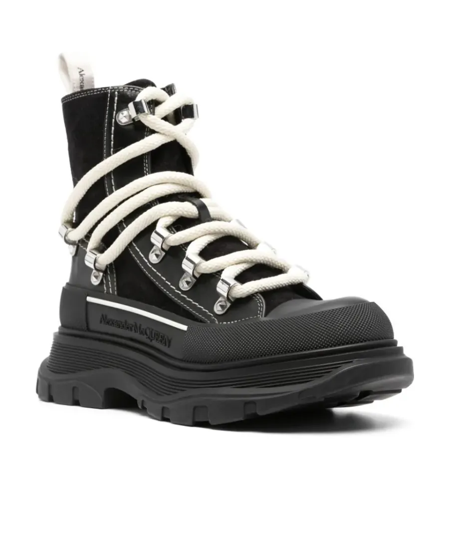 Round-Toe Lace-Up Ankle Boots