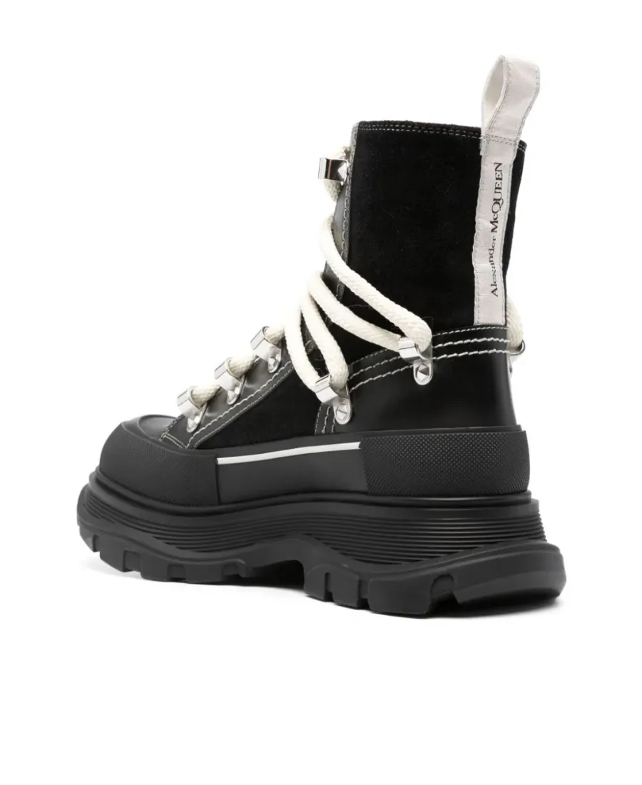 Round-Toe Lace-Up Ankle Boots