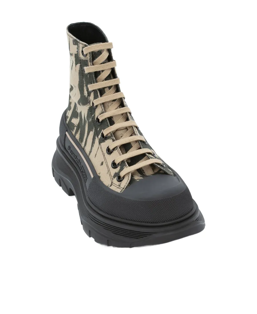 Graffiti Printed Tread Slick Sneakers