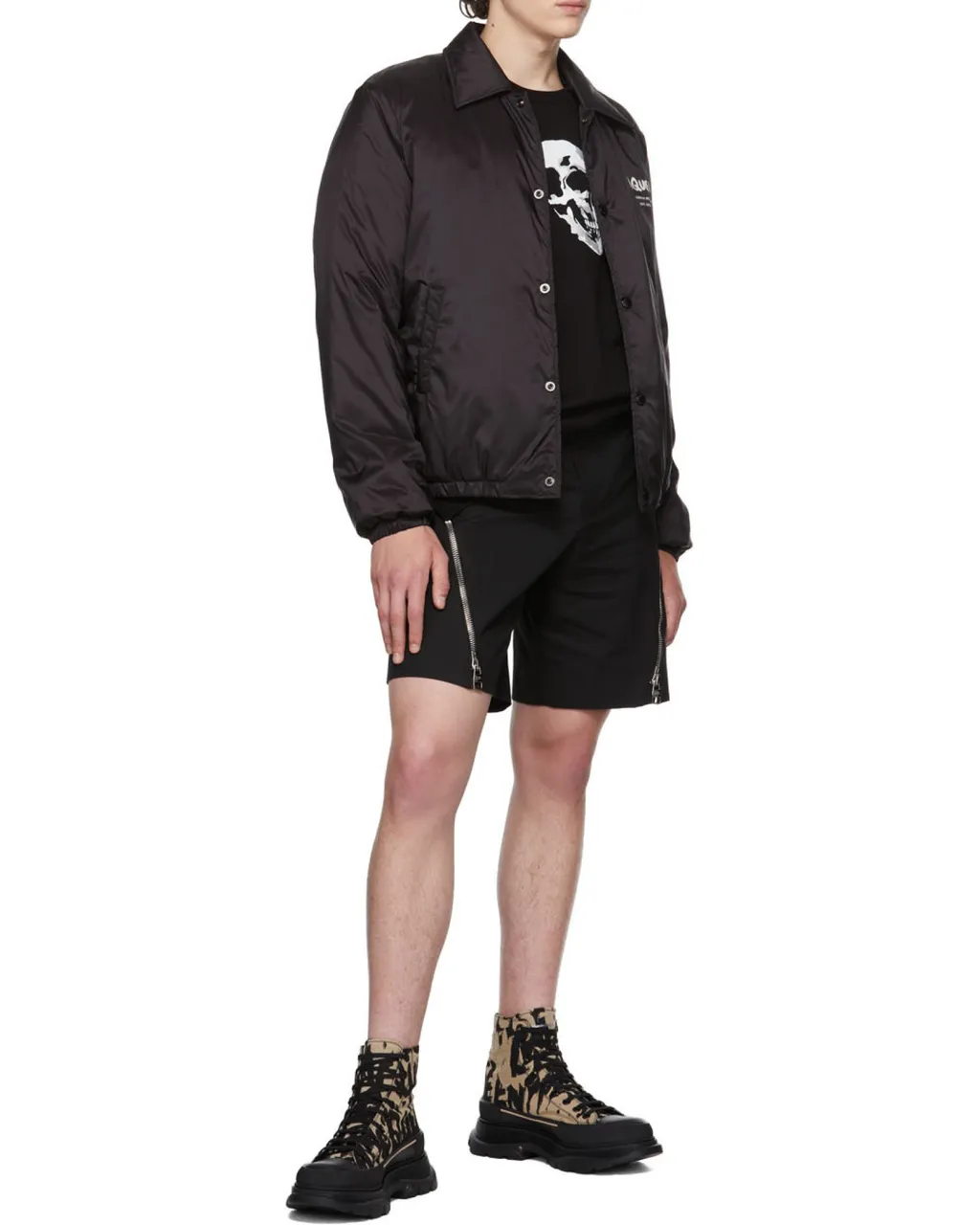 Graffiti Printed Tread Slick Sneakers