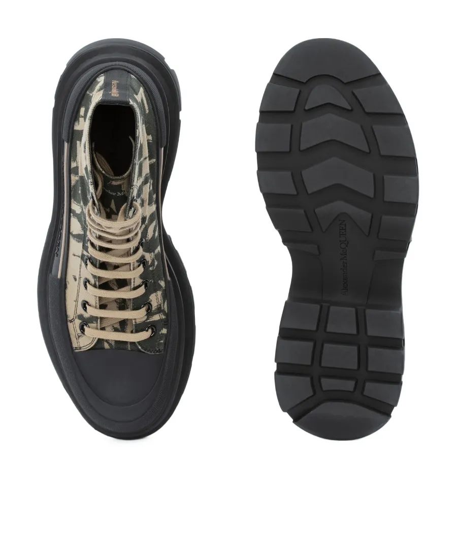 Graffiti Printed Tread Slick Sneakers