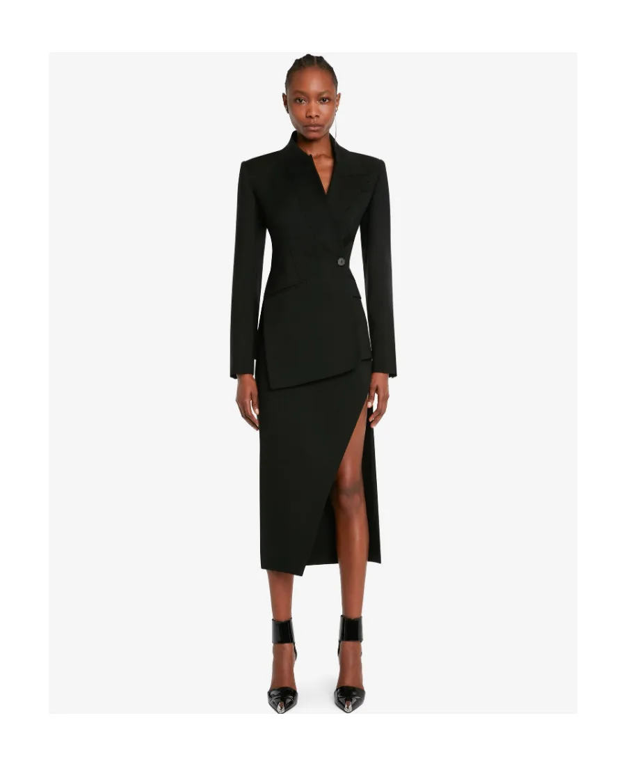 High-Waist Slit Detailed Midi Skirt