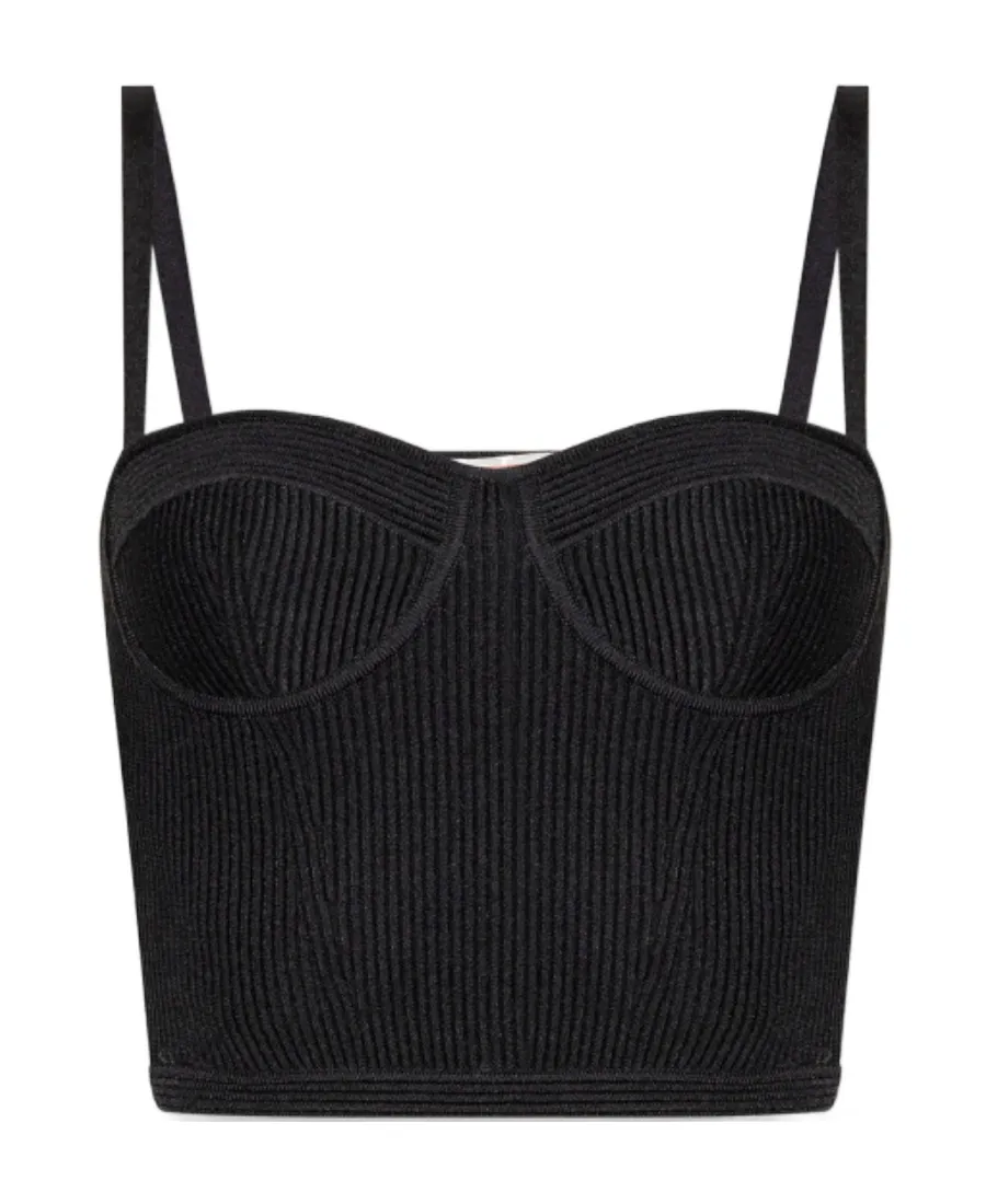 Ribbed Cropped Bustier Top