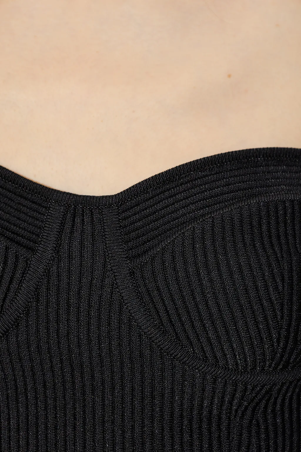 Ribbed Cropped Bustier Top