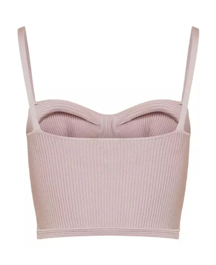 Ribbed Cropped Bustier Top