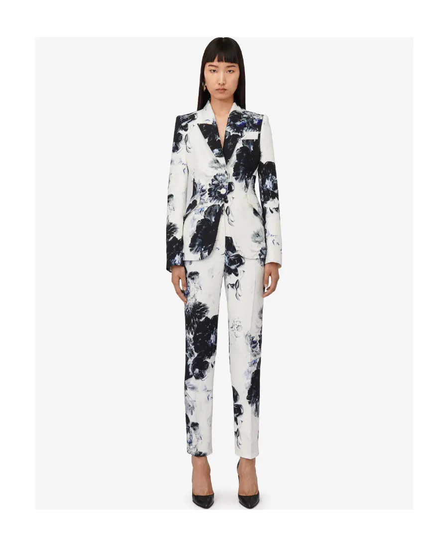 Graphic Printed Tapered Trousers