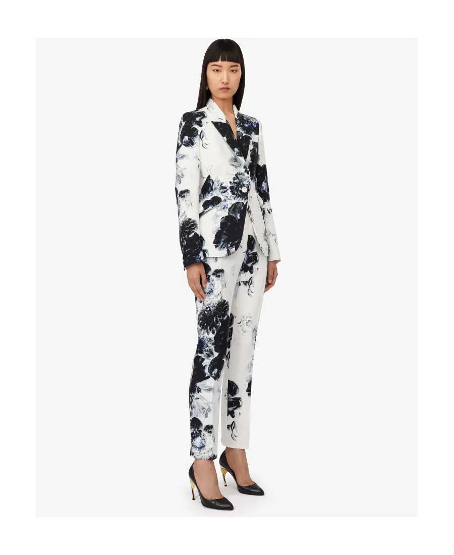 Graphic Printed Tapered Trousers