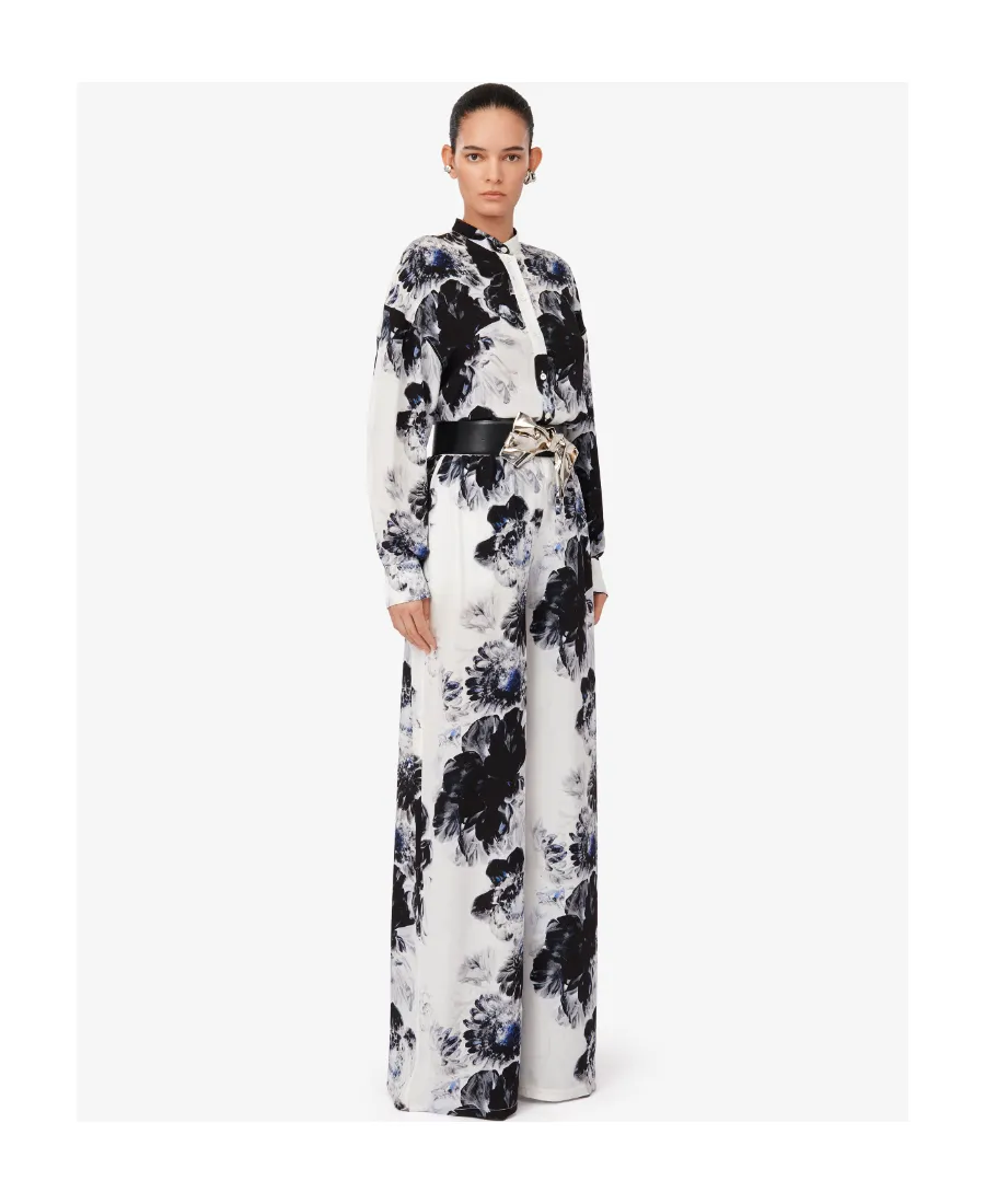 Flora-Printed Elasticated Waistband Trousers
