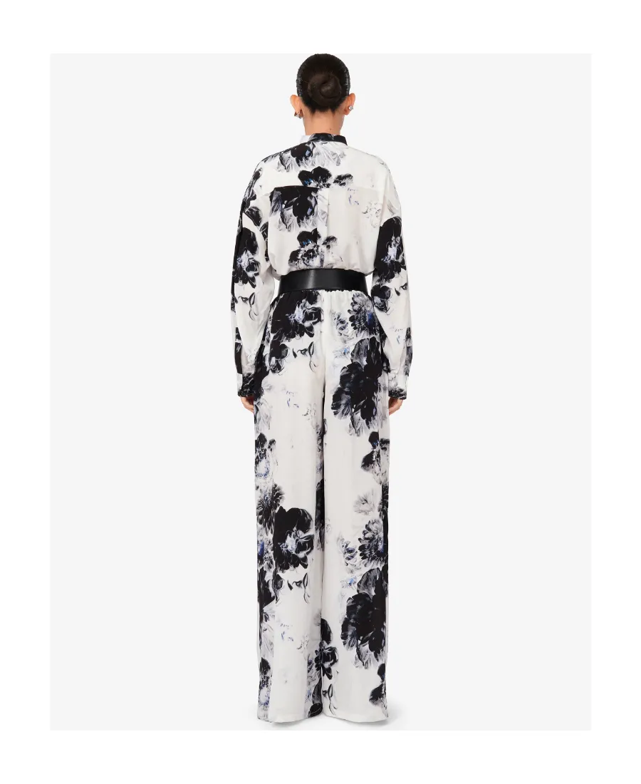 Flora-Printed Elasticated Waistband Trousers