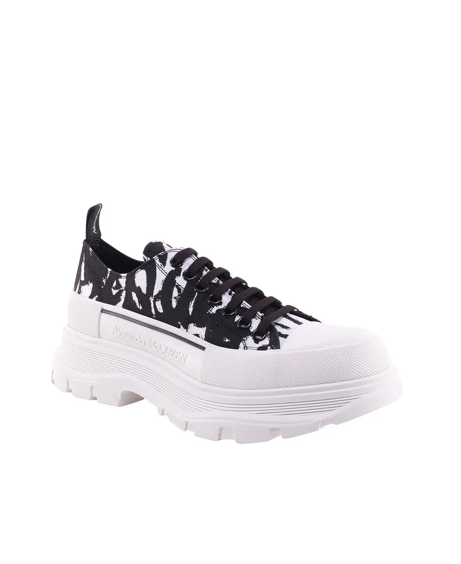 Graffiti Tread Slick Lace-Up Sneakers