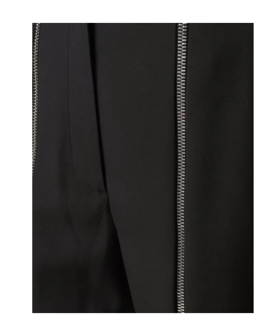 Zip-Detail High-Waisted Trousers