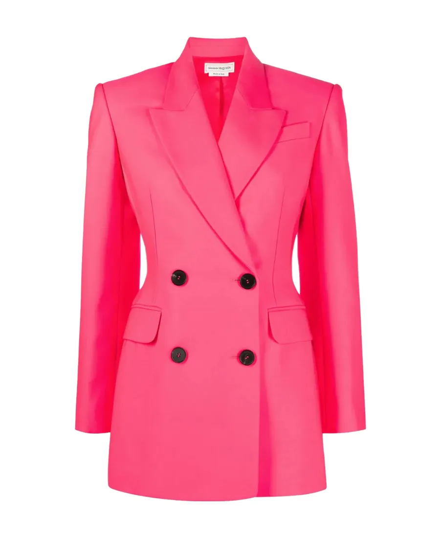 Double-Breasted Straight Hem Blazer