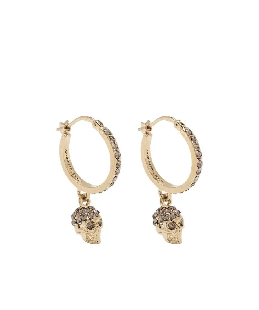 Skull Embellished Hoop Earrings