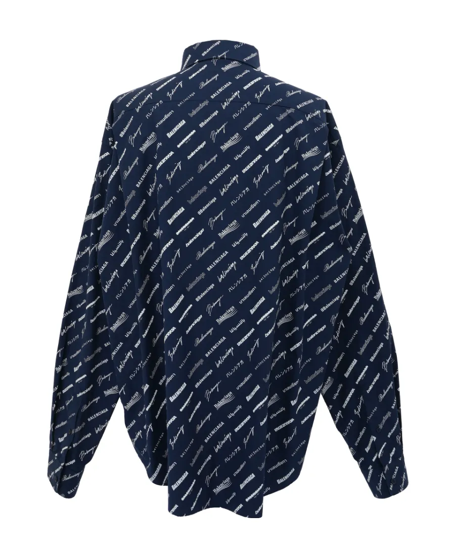 Allover Logo Print Long-Sleeved Shirt