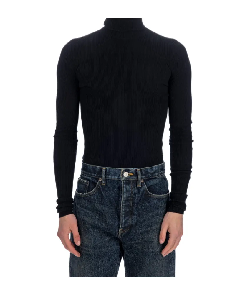 Logo Patch Detail Turtleneck Sweater