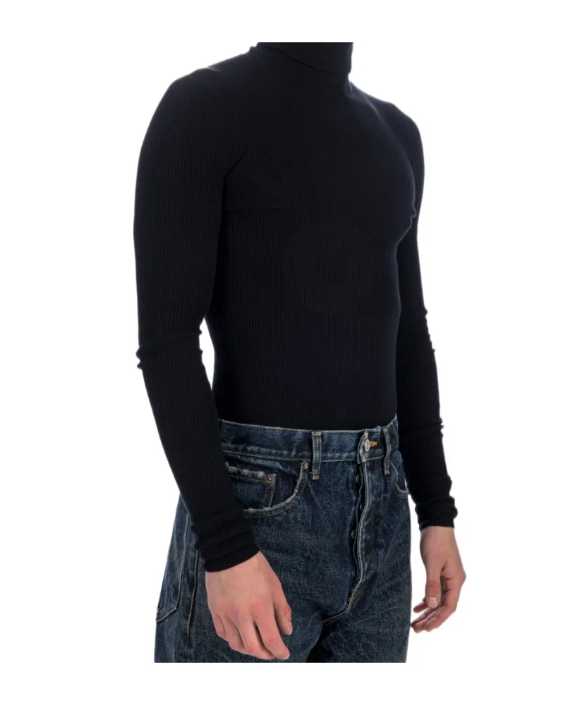 Logo Patch Detail Turtleneck Sweater