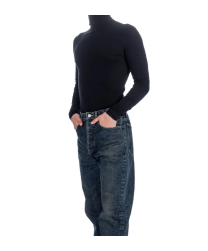 Logo Patch Detail Turtleneck Sweater