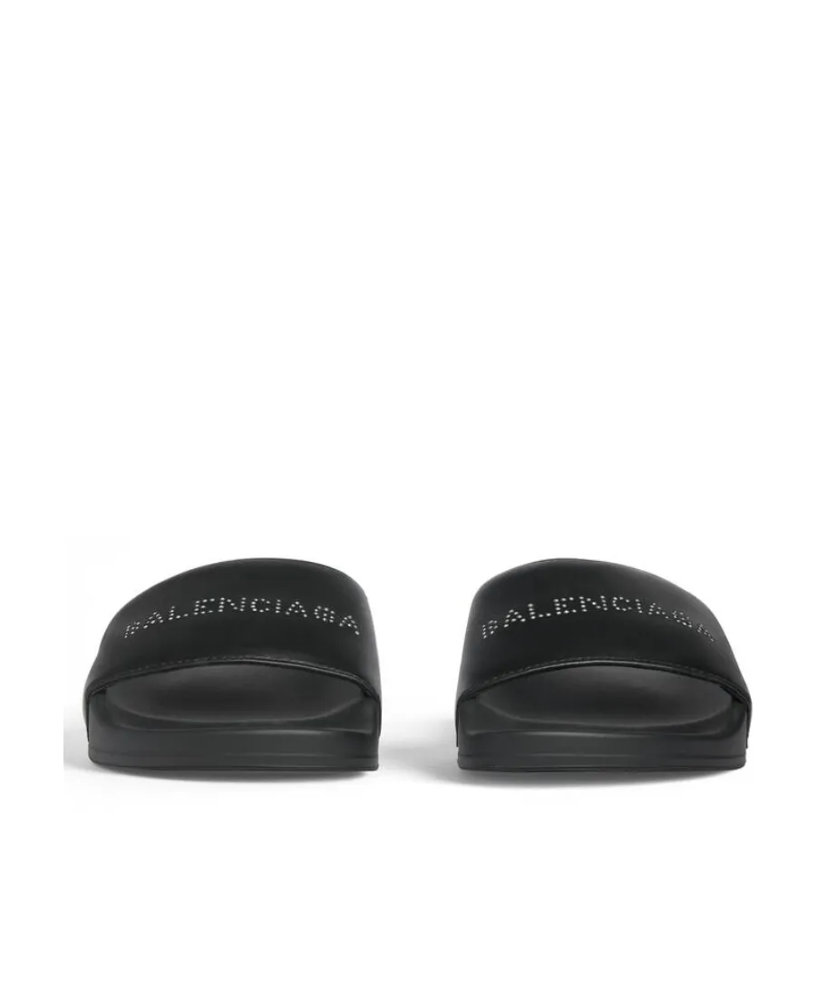 Pool Slide Sandals With Rhinestones