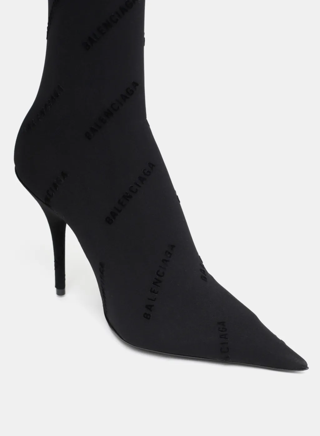 Flocked-Logo Above-Knee Boots