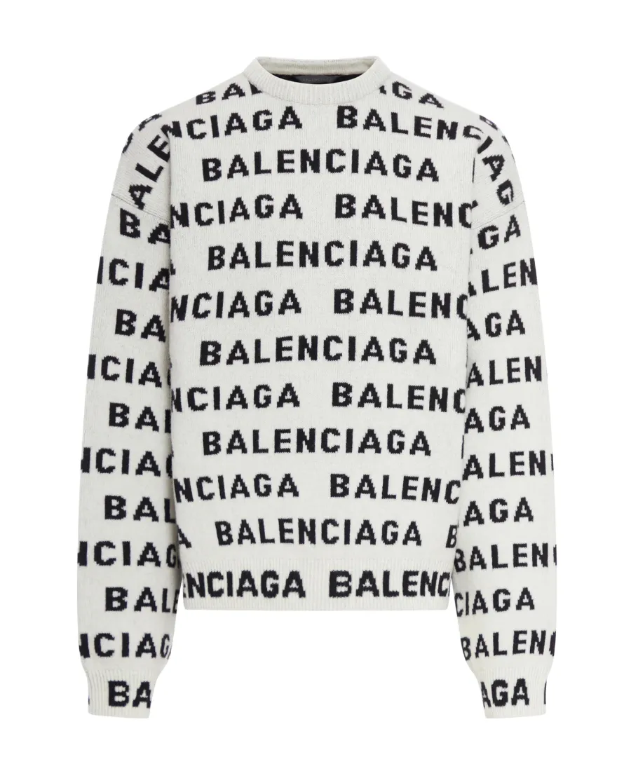 Allover Logo Intarsia Knitted Jumper