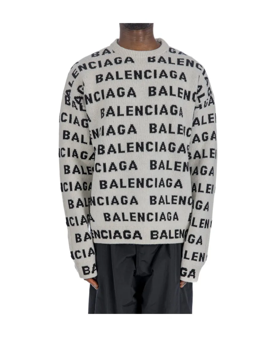 Allover Logo Intarsia Knitted Jumper