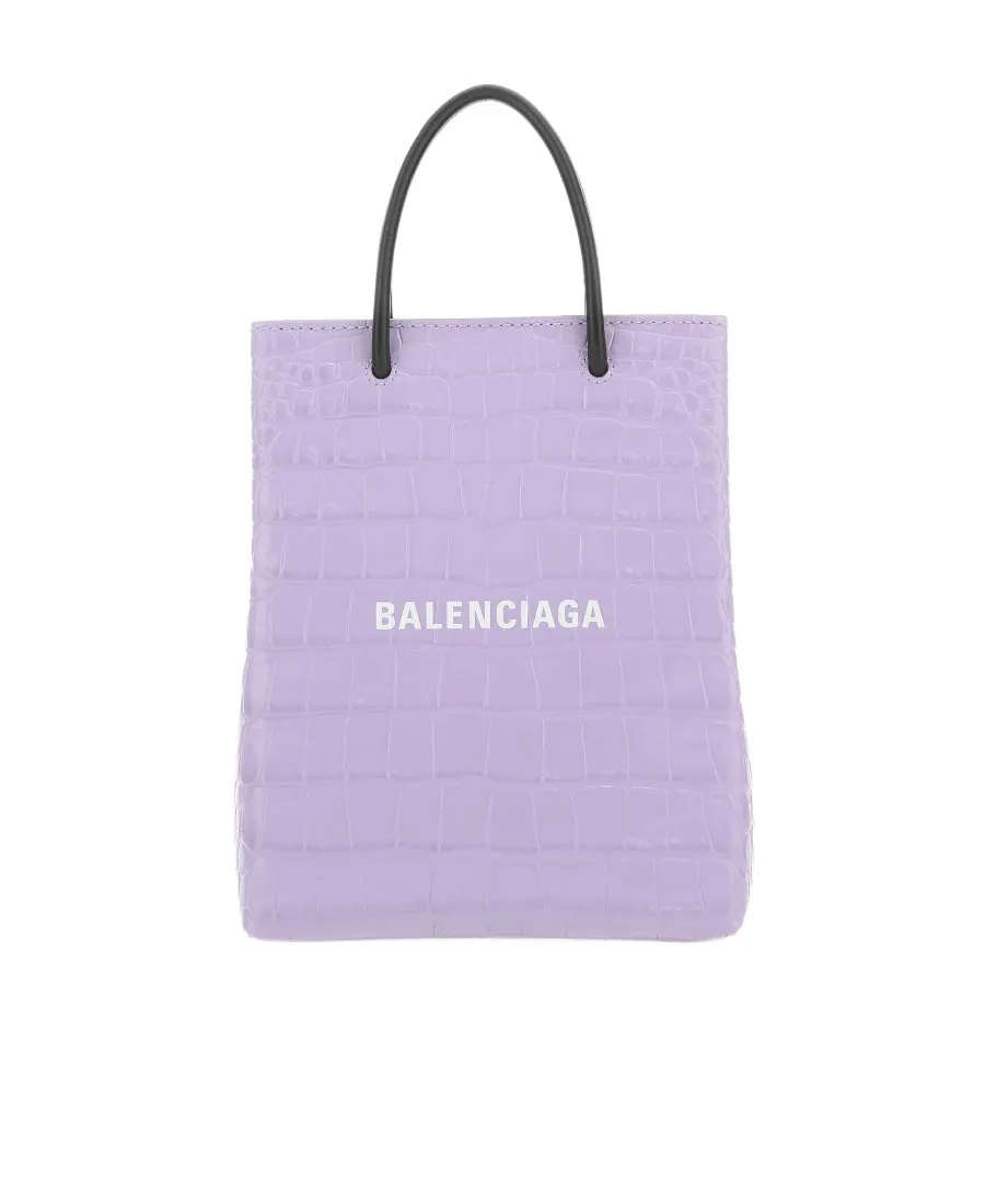 Logo Print Embossed Tote Bag