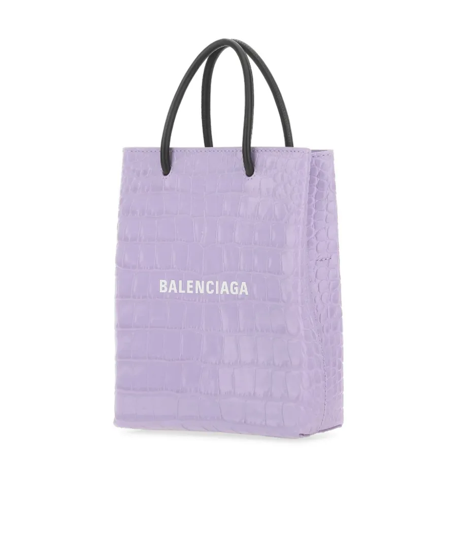 Logo Print Embossed Tote Bag