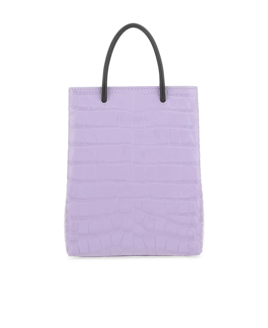 Logo Print Embossed Tote Bag