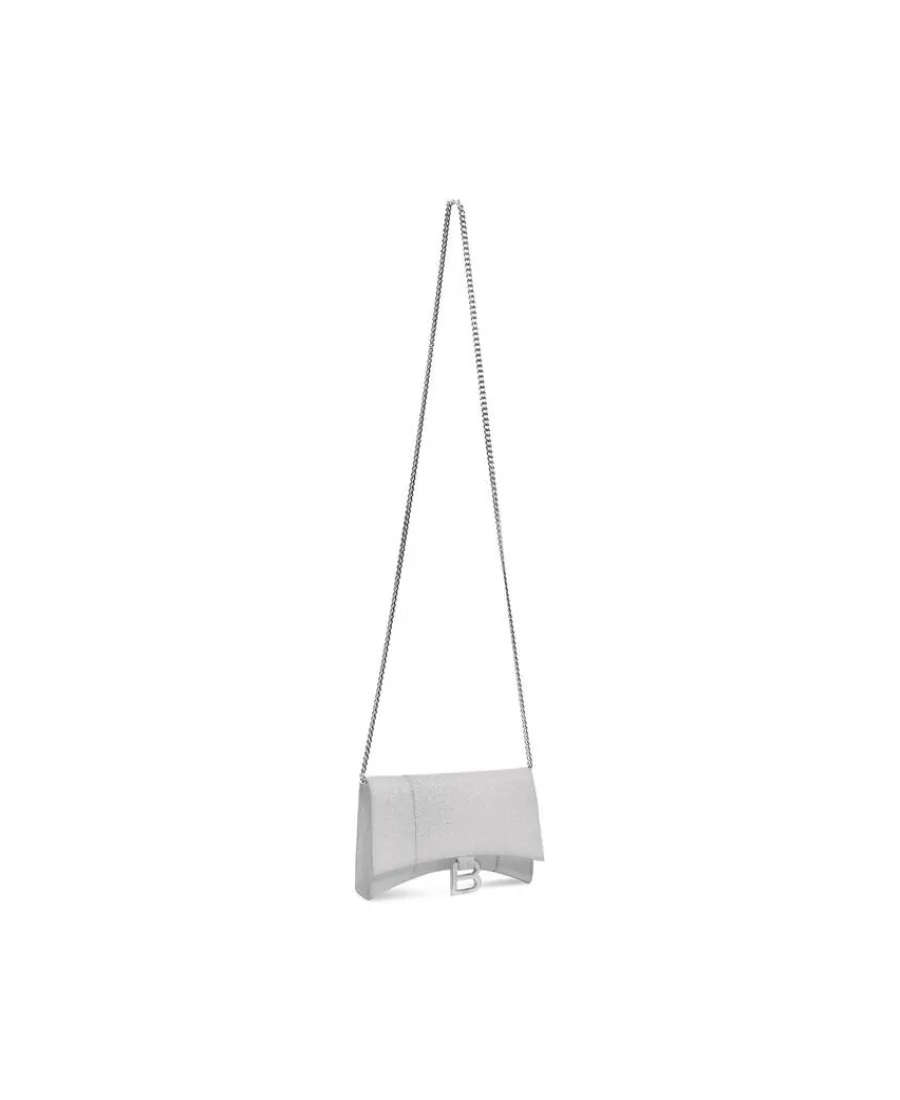 Hourglass Xs Chain Wallet In Glitter Fabric