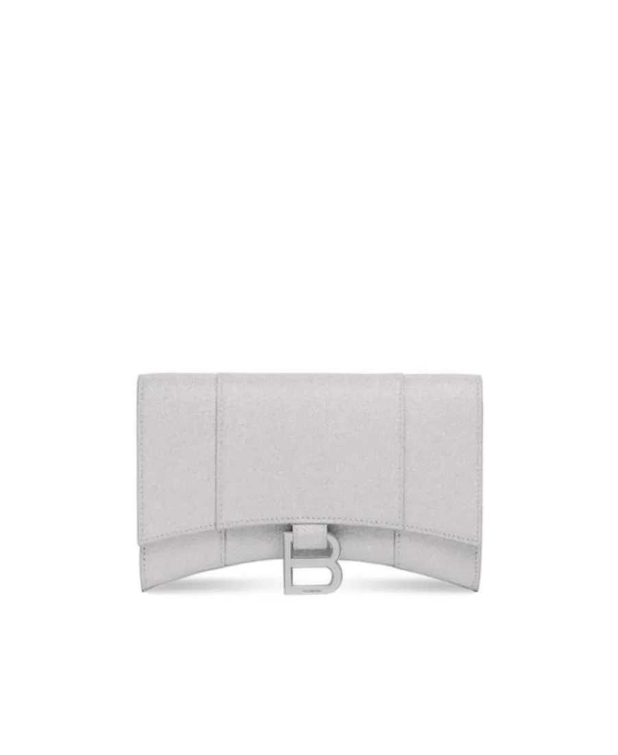 Hourglass Xs Chain Wallet In Glitter Fabric