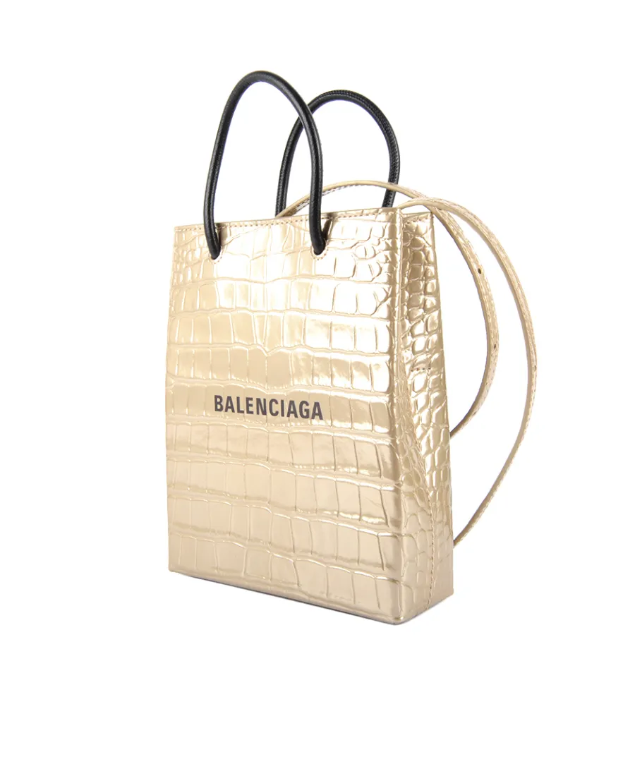 Logo-Print Leather Tote Bag