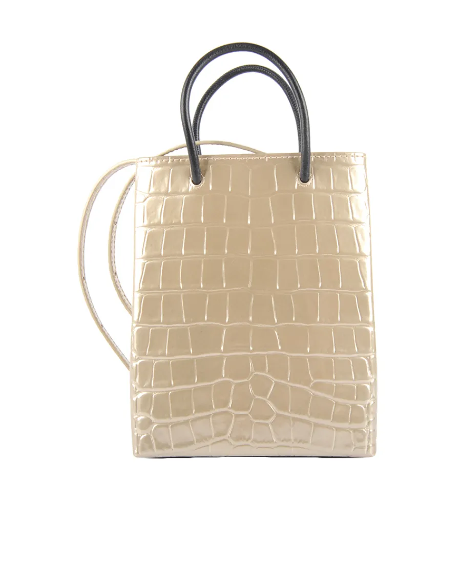 Logo-Print Leather Tote Bag