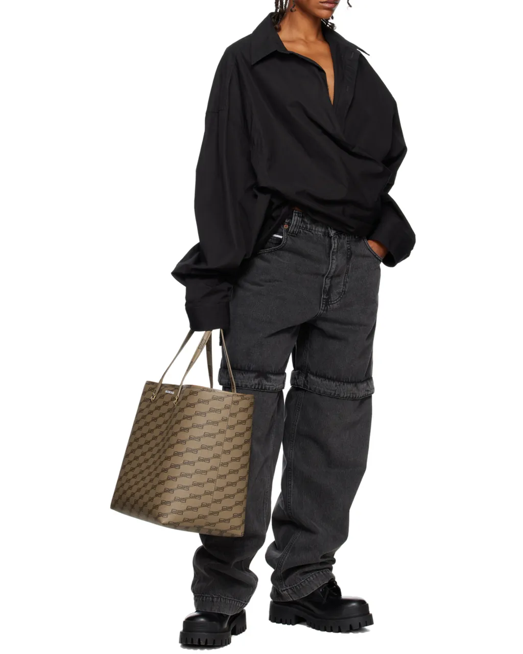 Shopper Signature Large East-West Bag Bb Monogram In Beige