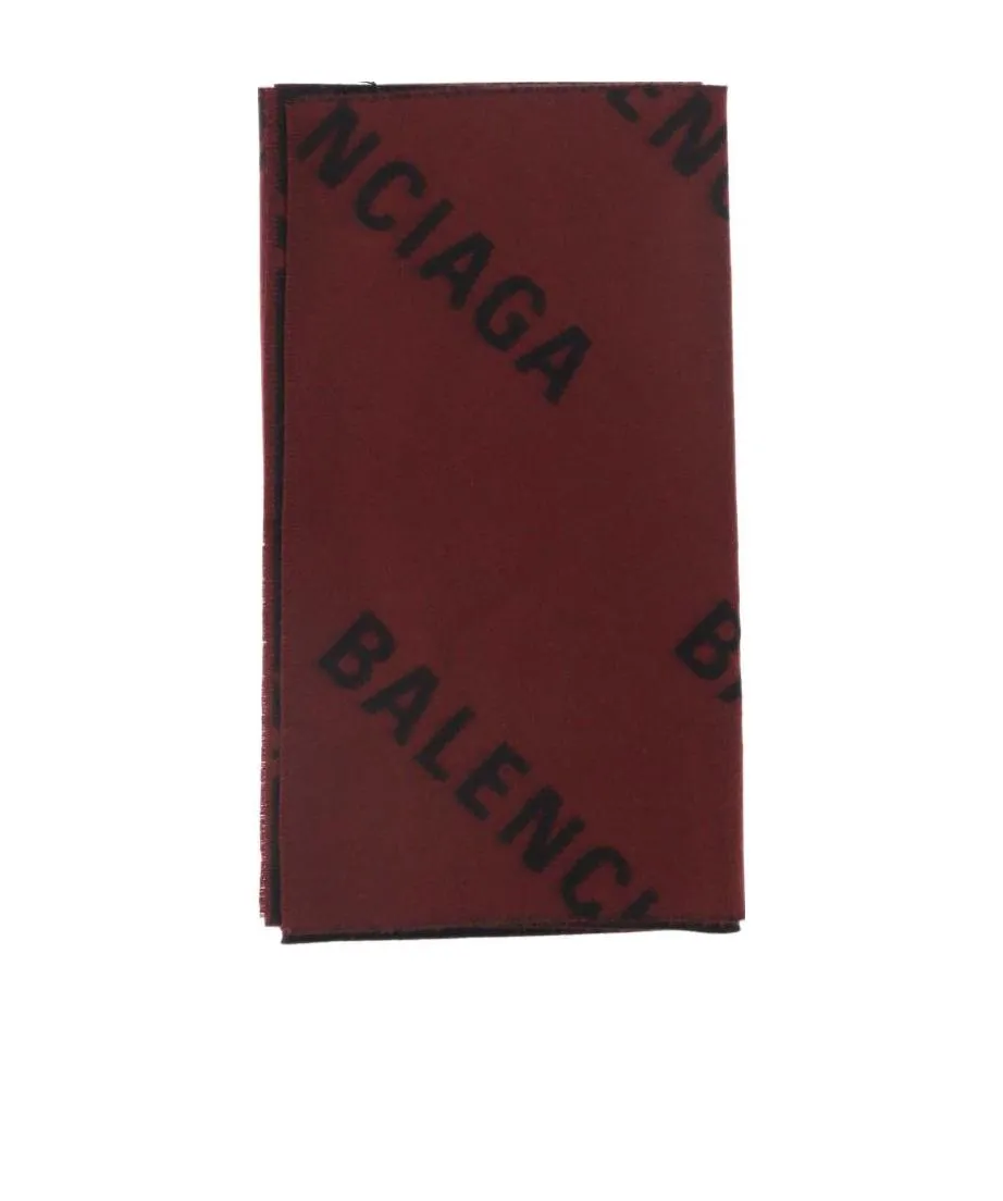 Brushed Wool-Knit Logo Scarf