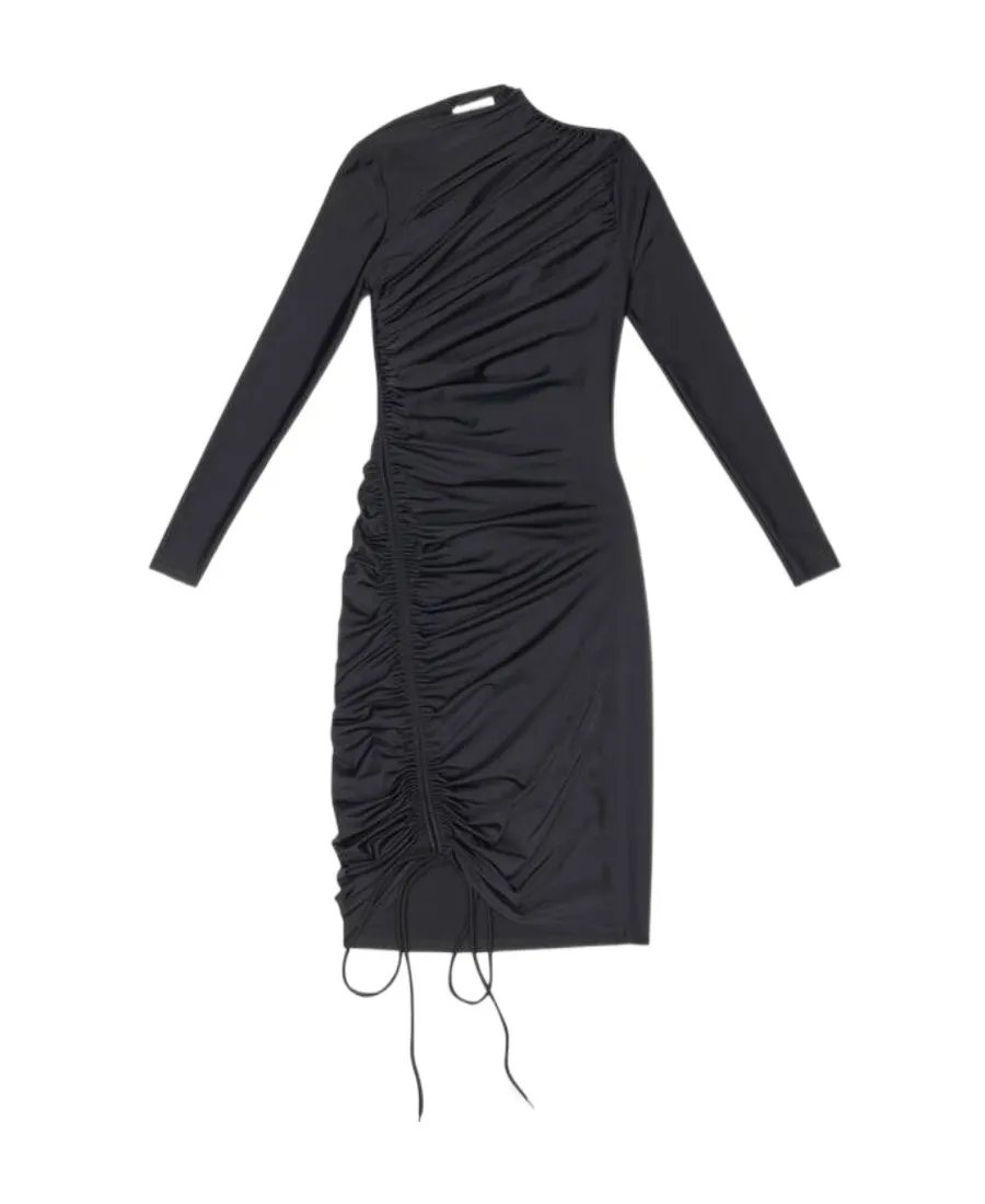 Asymmetric Drawstring Dress