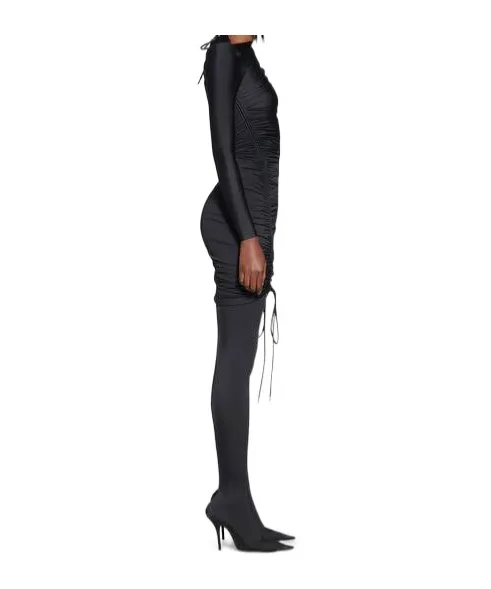 Asymmetric Drawstring Dress