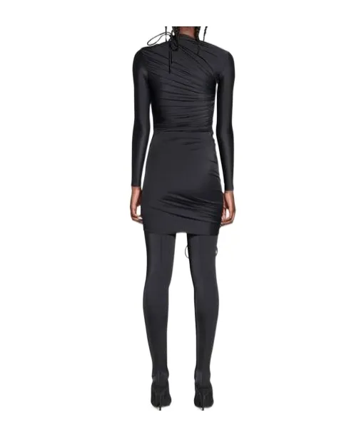 Asymmetric Drawstring Dress