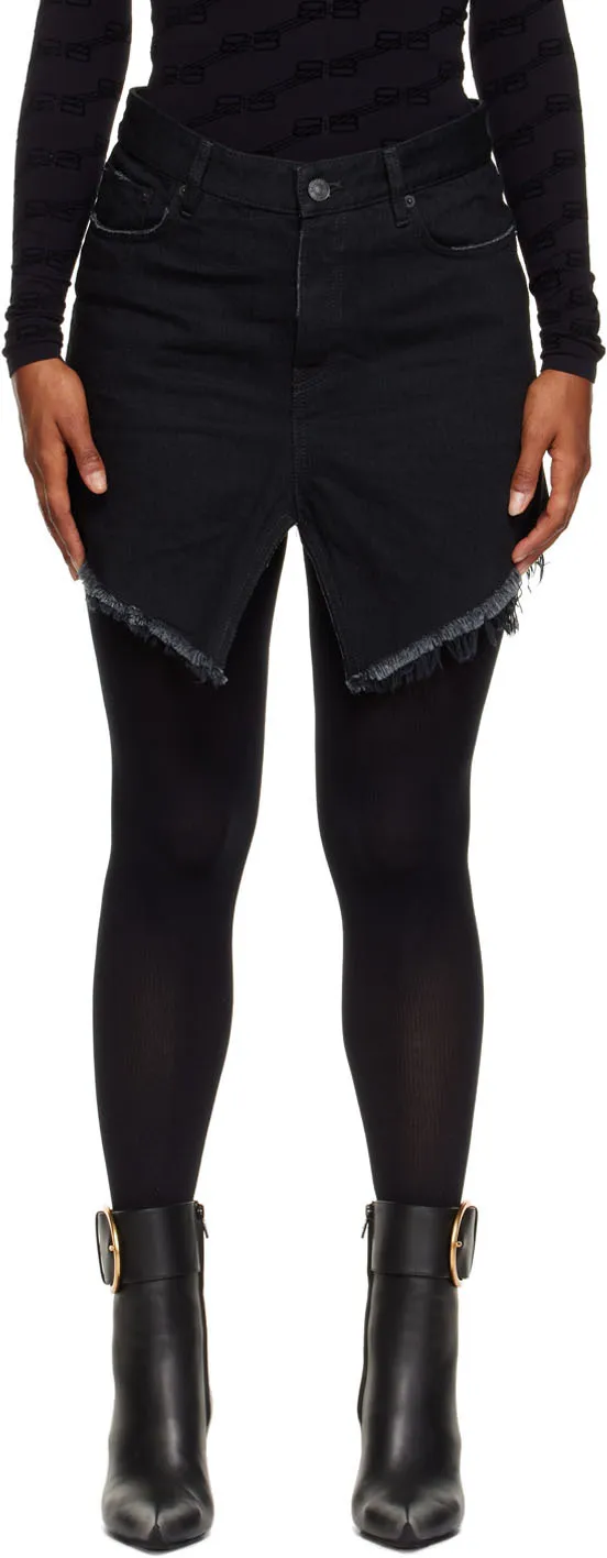 Frayed Edge Mini Denim Skirt