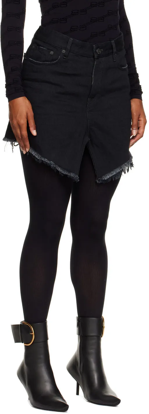 Frayed Edge Mini Denim Skirt