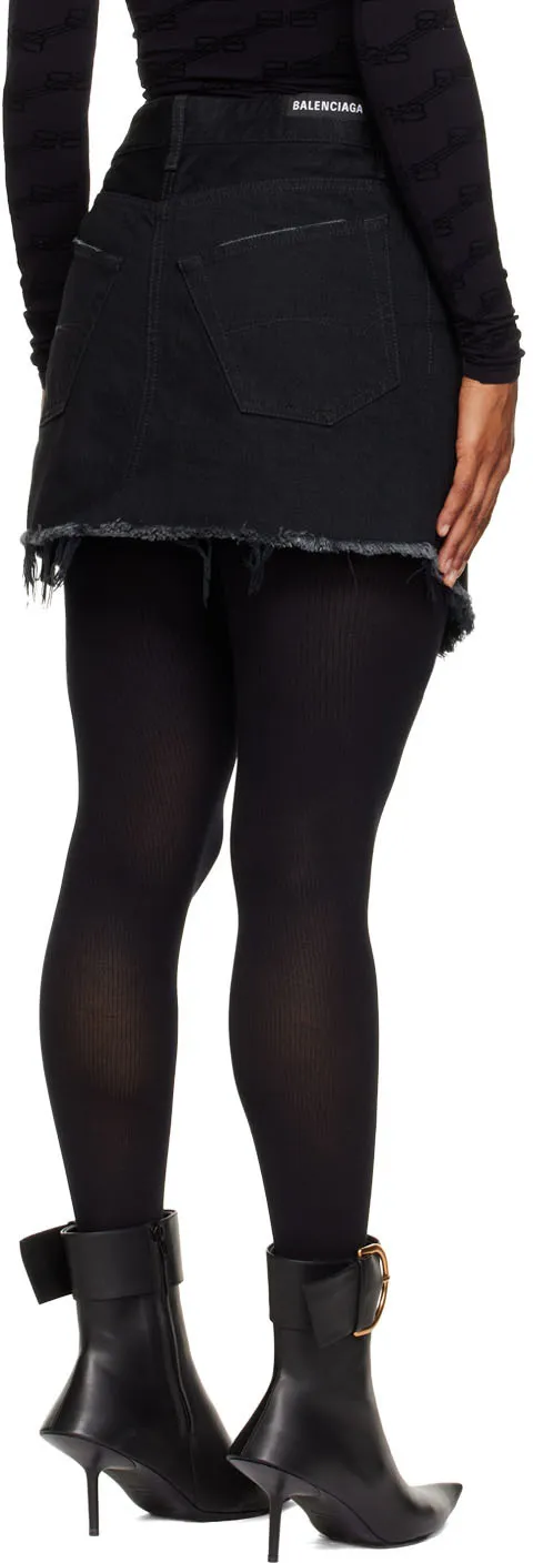 Frayed Edge Mini Denim Skirt