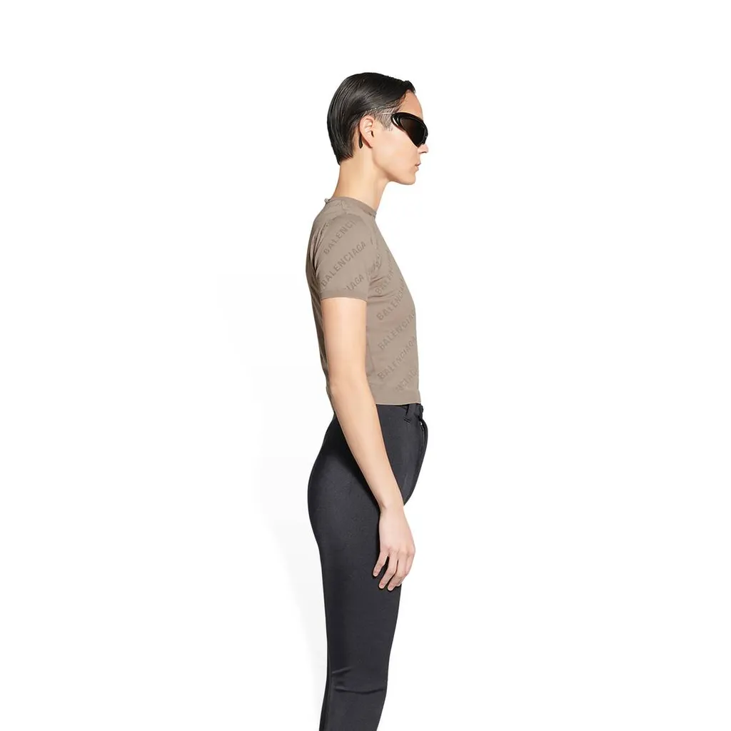 Allover Logo Print Crewneck Knitted Top