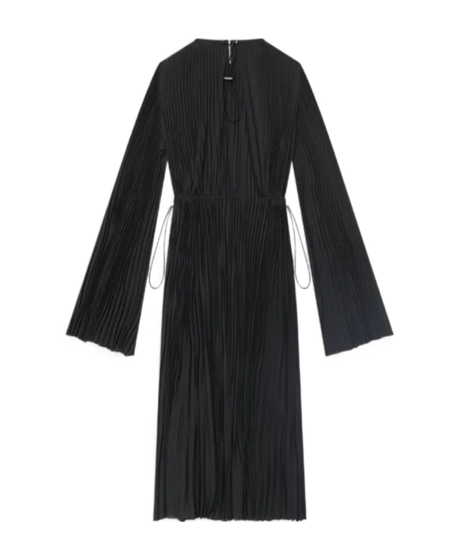 Pleated Drawstring Dress