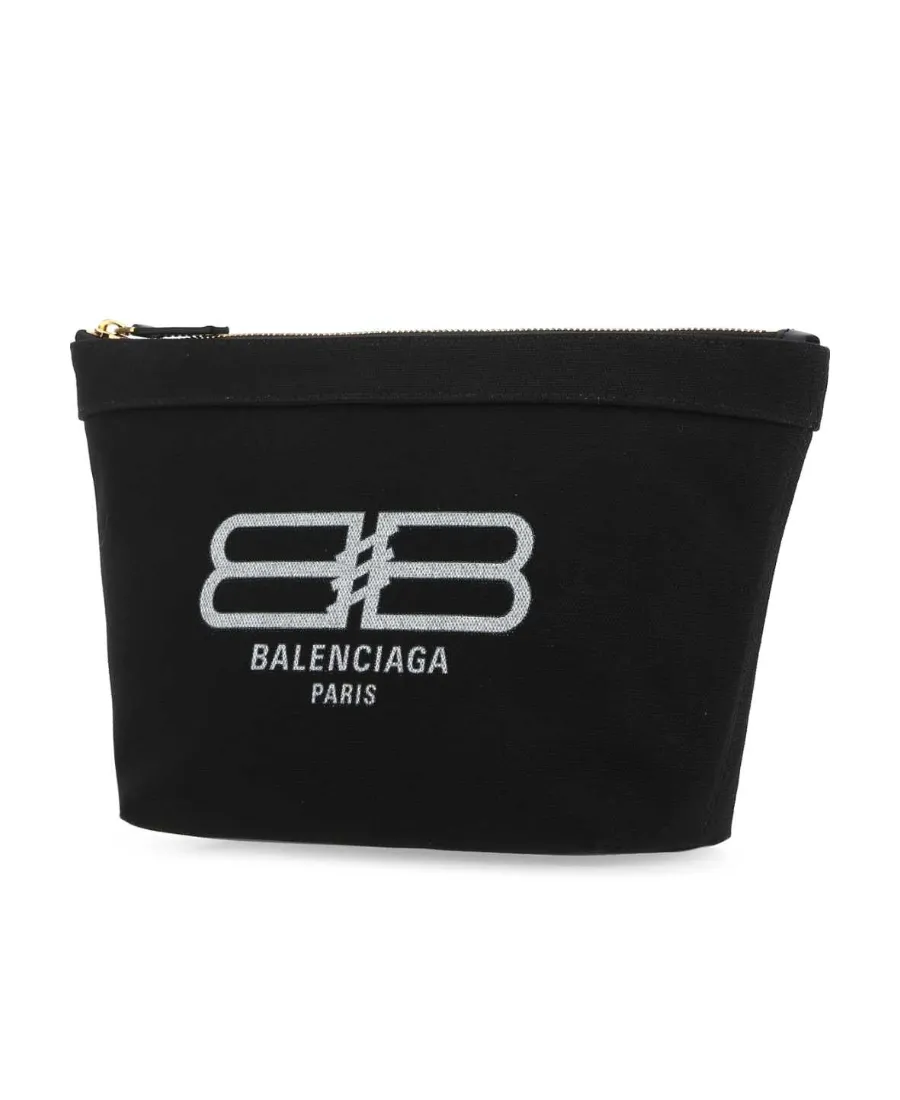 Logo-Print Cotton Makeup Bag