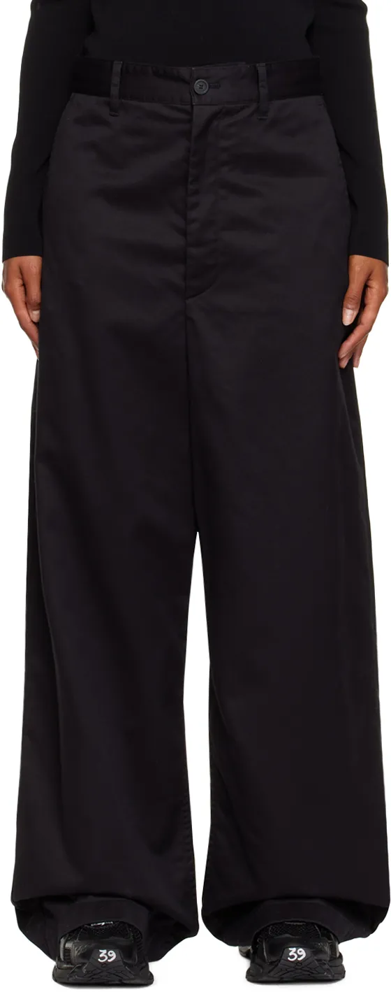 Drop-Crotch Wide-Leg Trousers
