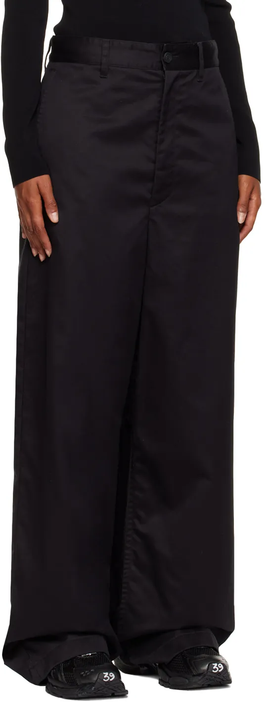Drop-Crotch Wide-Leg Trousers
