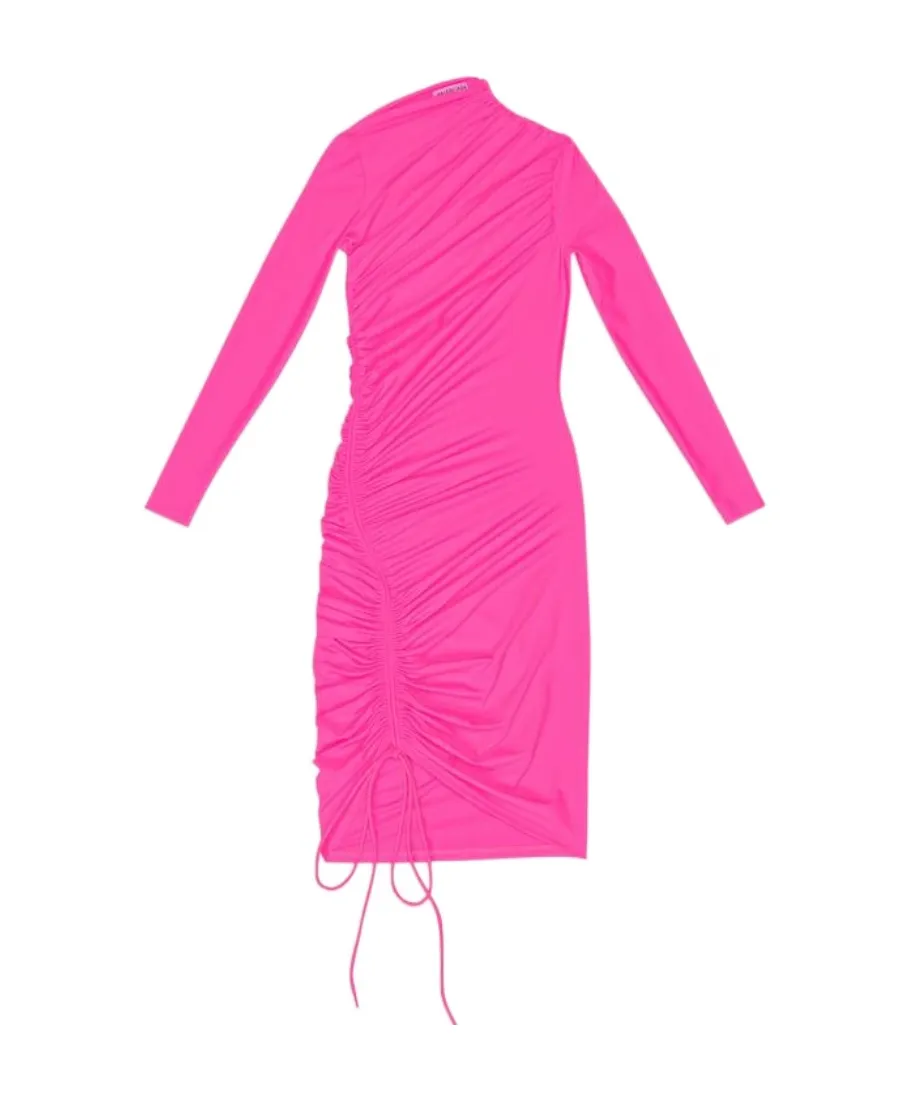 Asymmetric Drawstring Dress