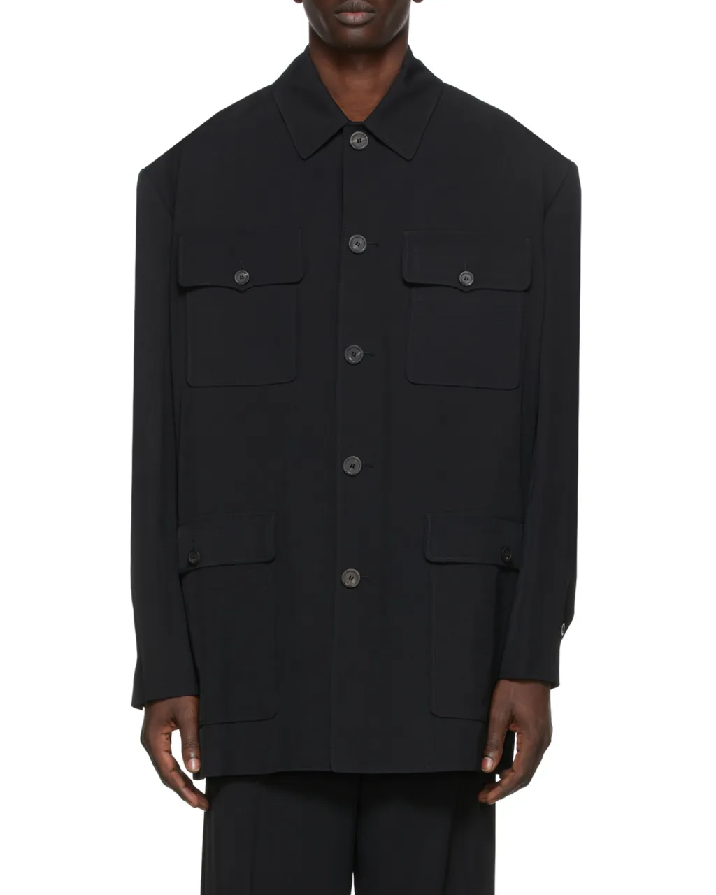 Buttoned Long-Sleeved Jacket