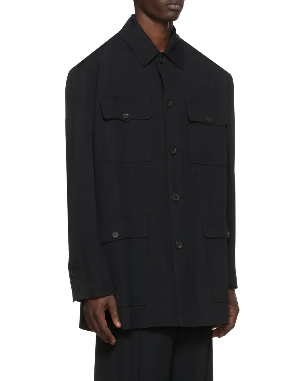 Buttoned Long-Sleeved Jacket